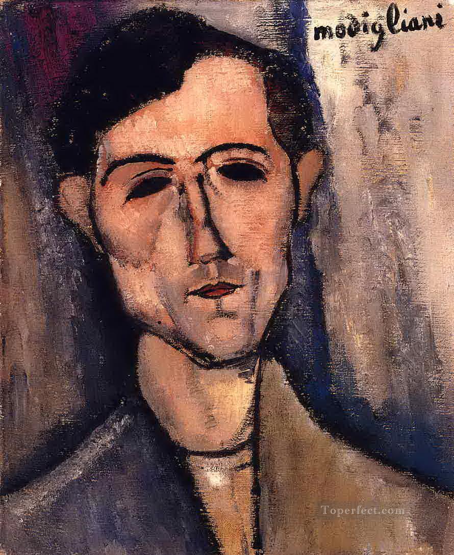 man s head portrait of a poet Amedeo Modigliani Oil Paintings